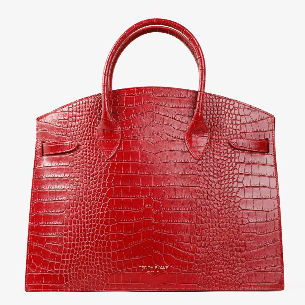 Teddy Blake Kate Red Croco Embossed Leather Handbag